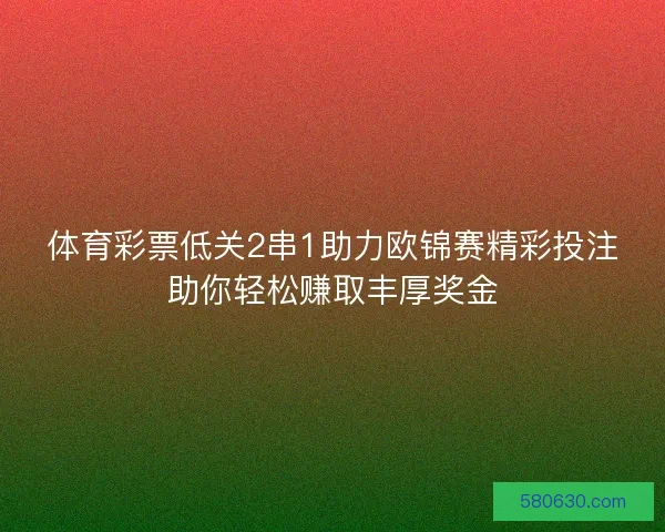 体育彩票低关2串1助力欧锦赛精彩投注助你轻松赚取丰厚奖金